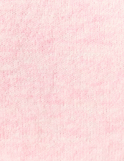Gilet col rond rose clair femme