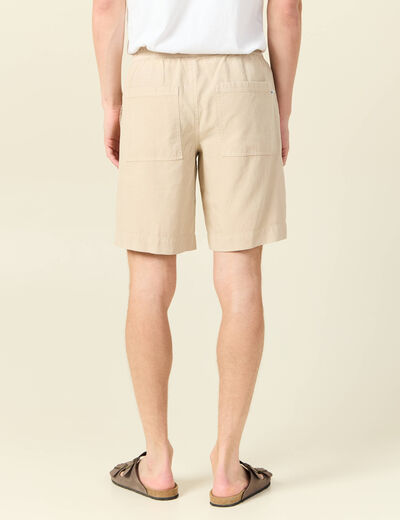 Short droit à coulisse sable homme