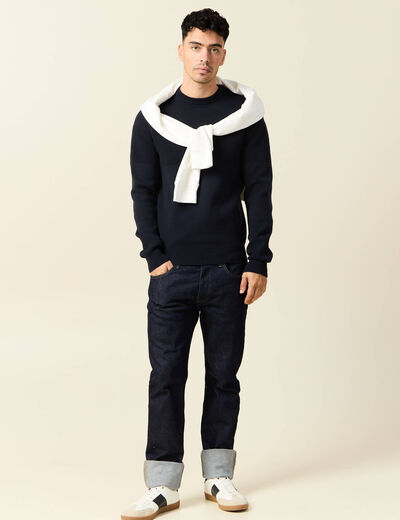 Pull éco-responsable bleu foncé homme