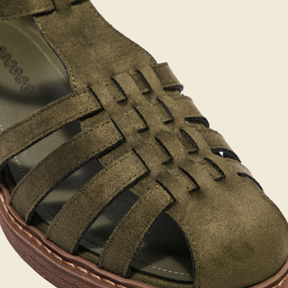 Sandales plates métallisées vert kaki femme