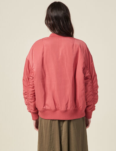 Blouson bomber ample terracotta femme