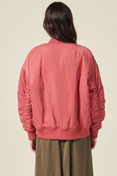 Blouson bomber ample terracotta femme