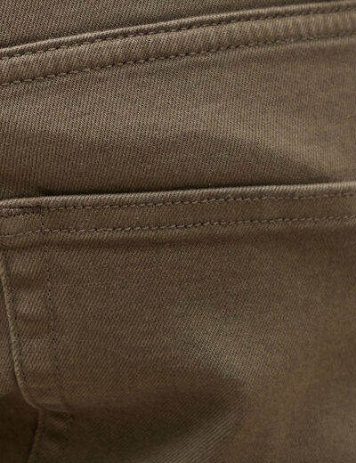 Jeans slim 5 poches vert kaki homme