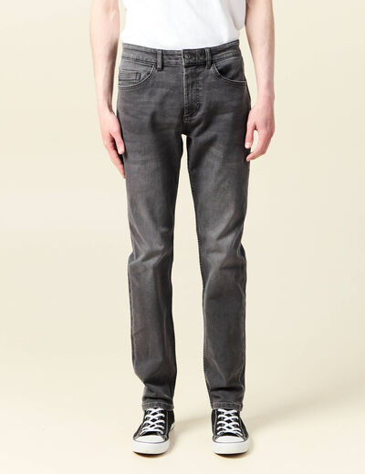 Jeans slim 5 poches denim gris homme