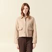 Blouson manches longues doubl&eacute; sable femme