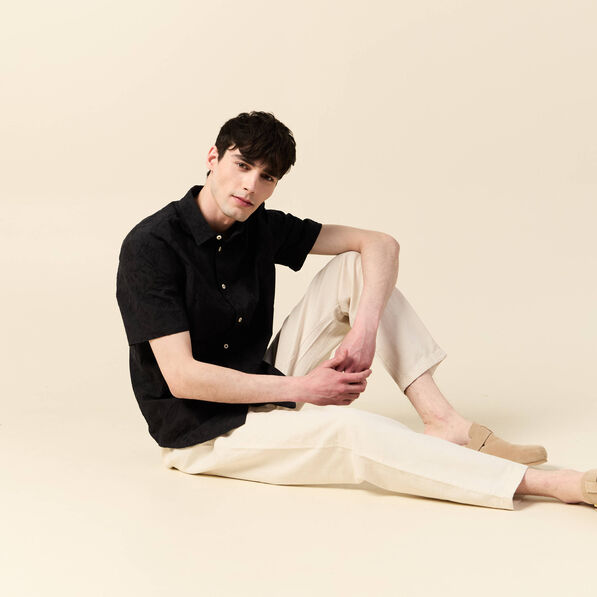 Chemise manches courtes noir homme