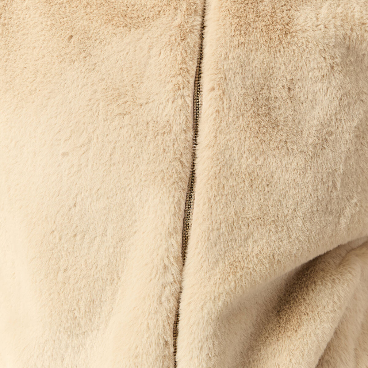 Veste droite courte col montant beige femme