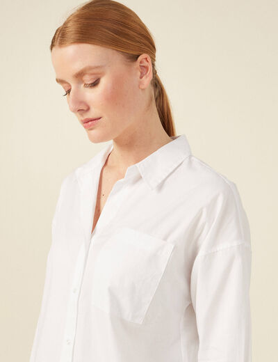 Chemise manches longues blanc femme