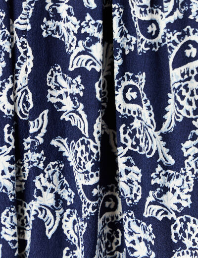 Robe évasée manches 3/4 bleu marine femme