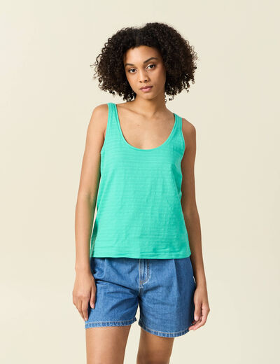 Débardeur sans manches vert turquoise femme