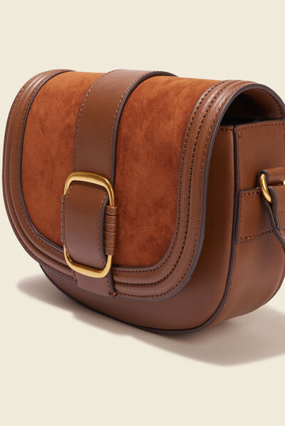 Sac besace avec boucle taupe femme