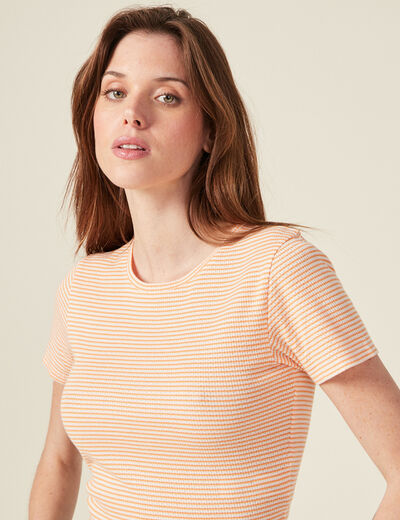T-shirt manches courtes orange femme