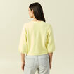 Gilet manches 3/4 jaune clair femme