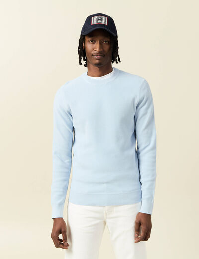 Pull éco-responsable bleu ciel homme