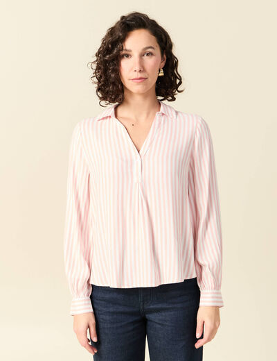 Blouse manches longues rose clair femme