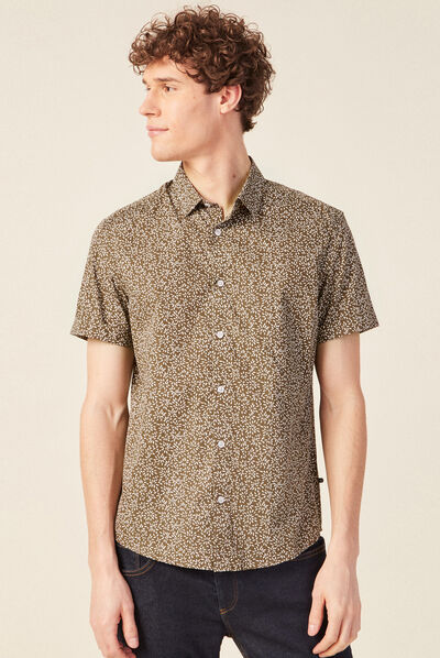 Chemise éco-responsable vert kaki homme