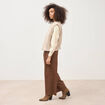 Gilet droit sans manches col rond ivoire femme