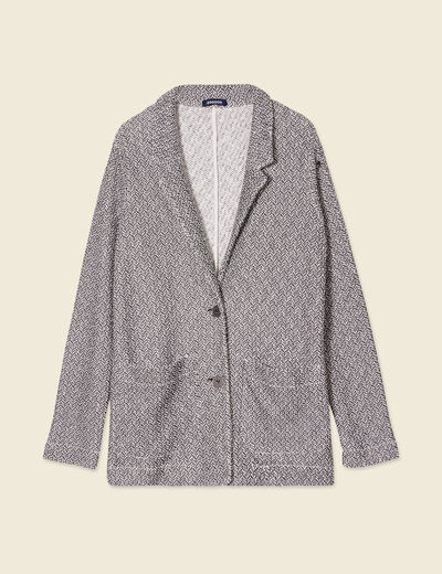 Gilet manches 3/4 ecru femme
