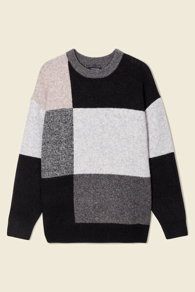 Pull manches longues noir homme