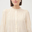 Chemise manches longues en coton creme femme