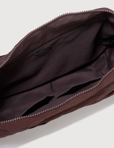 Besace bandouli&egrave;re pliss&eacute;e bordeaux femme