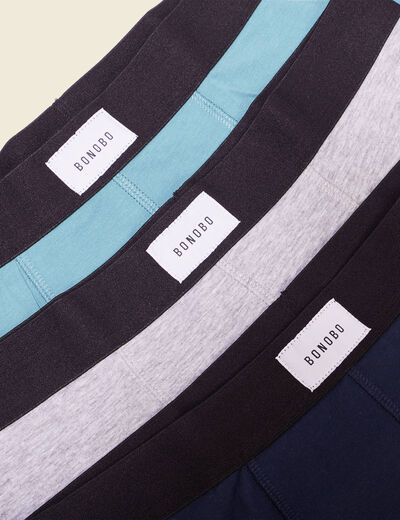 Lot 3 boxers bleu pétrole homme