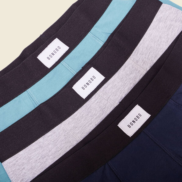 Lot 3 boxers bleu pétrole homme
