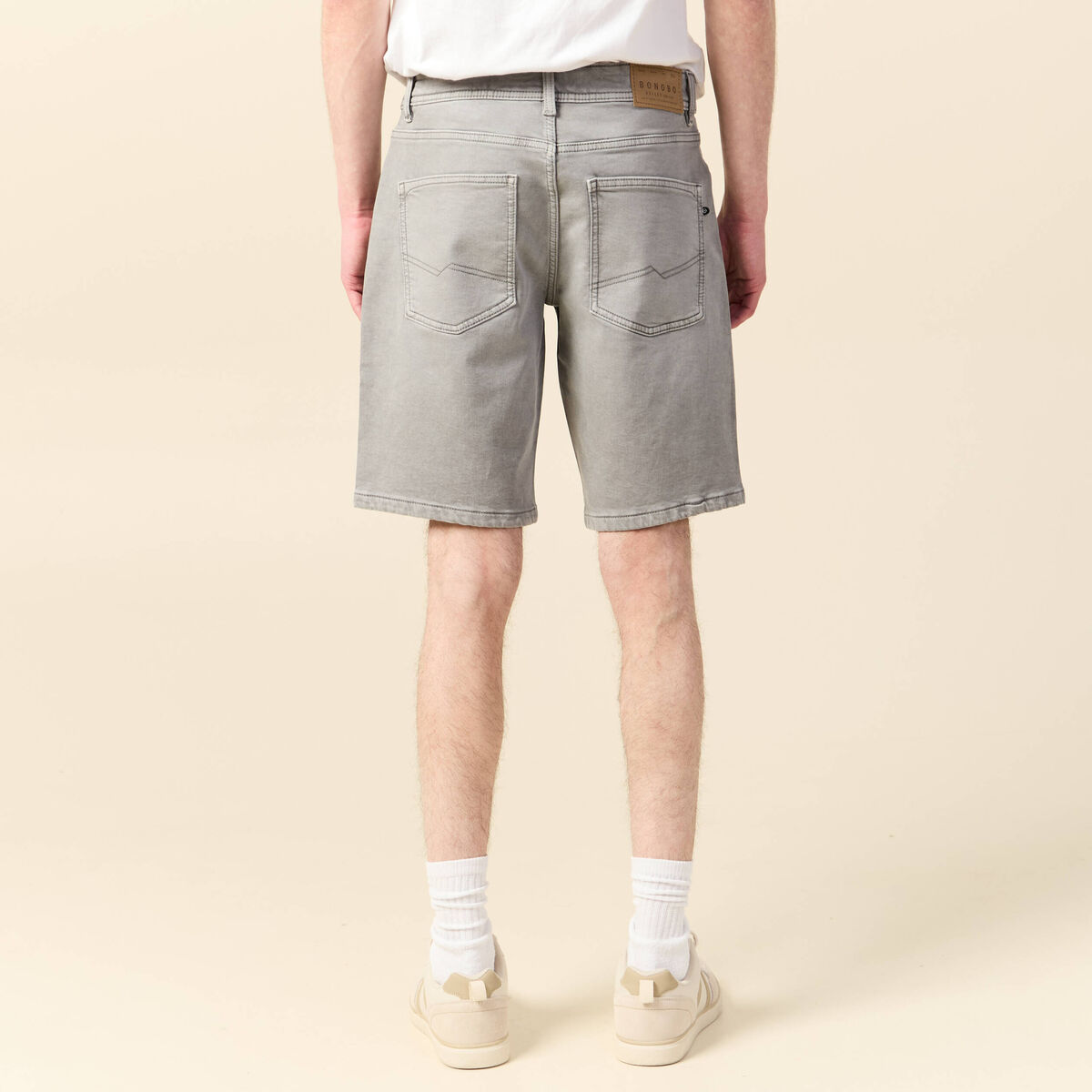 Bermuda éco-responsable denim gris homme