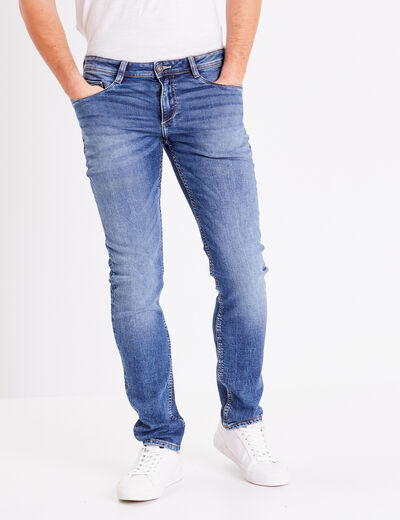 Jeans homme slim effet used denim stone homme