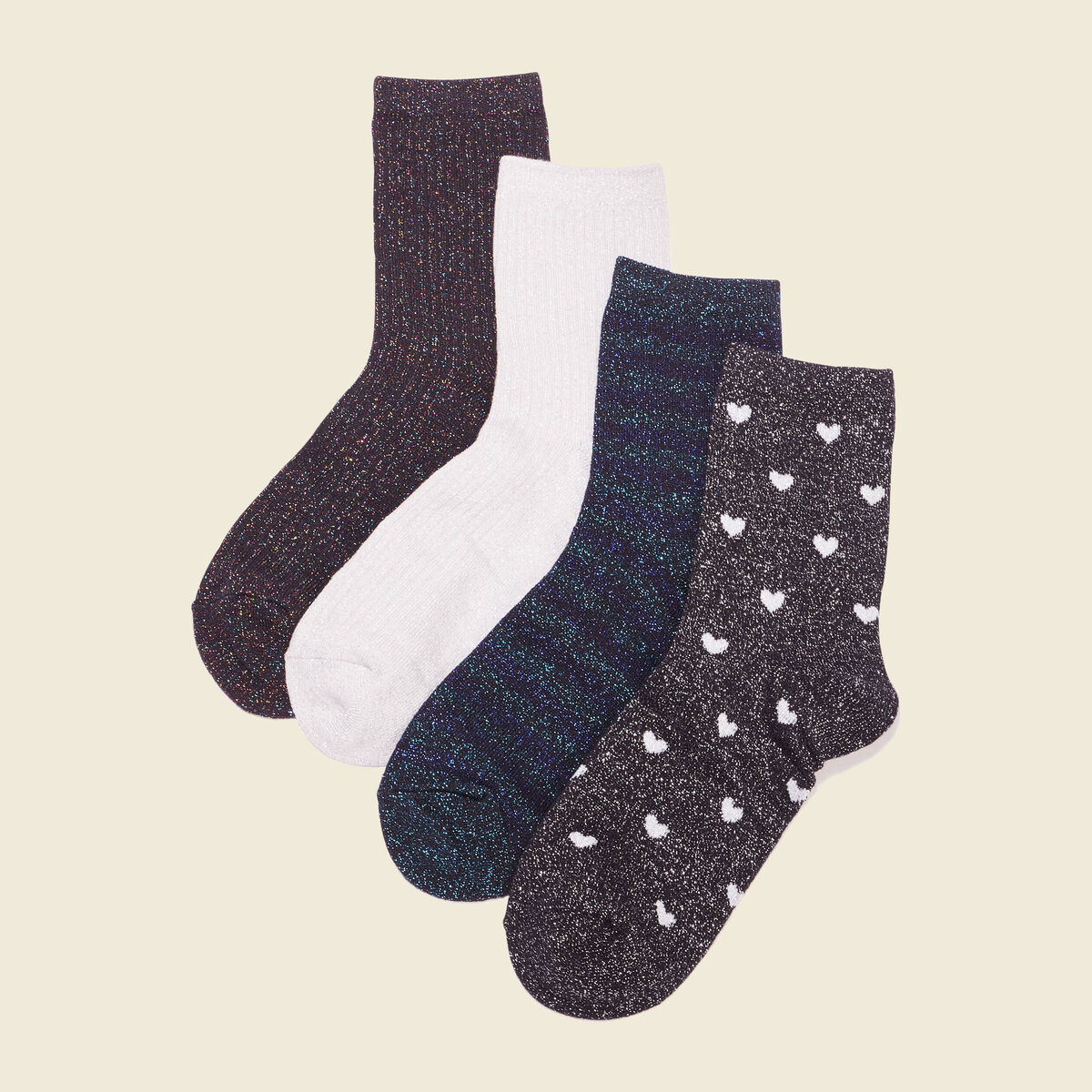 Lot 4 paires chaussettes noir femme