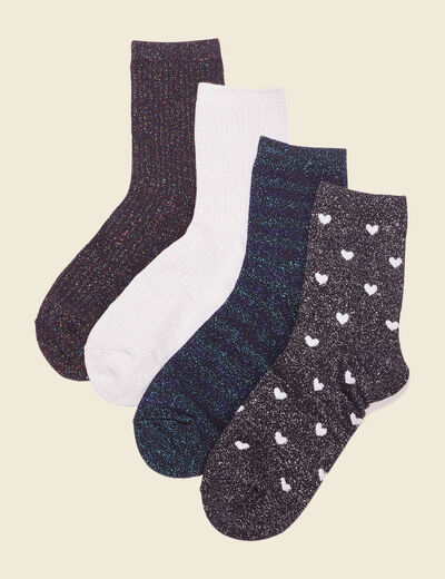 Lot 4 paires chaussettes noir femme