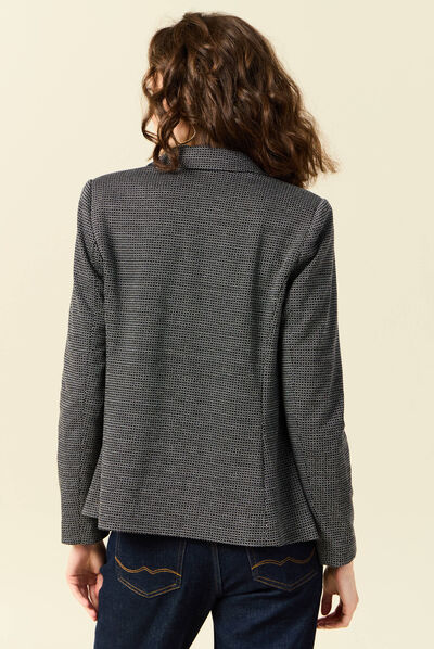 Veste blazer droite noir femme