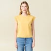 T-shirt manches courtes jaune moutarde femme
