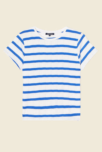 T-shirt manches courtes bleu electrique femme