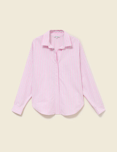 Chemise manches longues rose femme