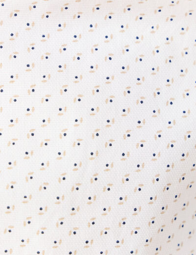 Chemise cintr&eacute;e en coton manches longues blanc homme