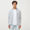 Chemise manches longues bleu fonc&eacute; homme