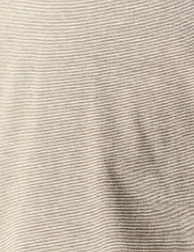 T-shirt cintr&eacute; col rond manches courtes taupe homme