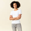 T-shirt manches courtes côtelé blanc femme