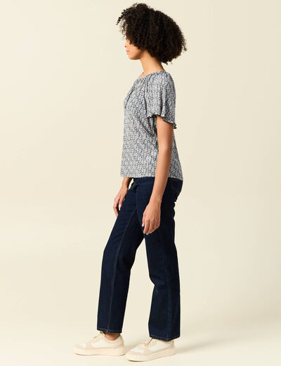 T-shirt manches courtes creme femme