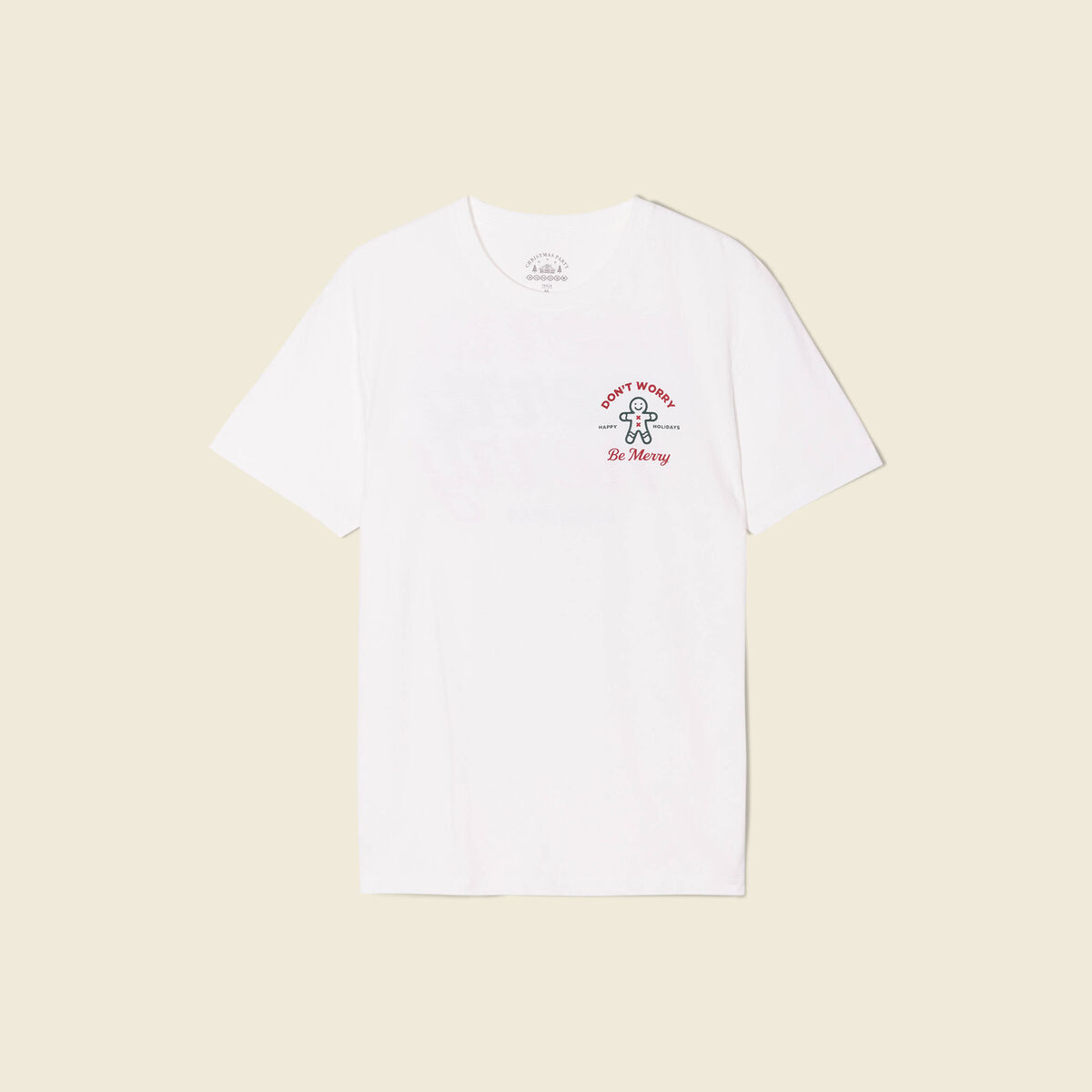 T-shirt manches courtes ecru homme