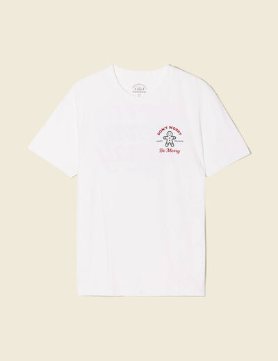 T-shirt manches courtes ecru homme