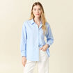 Chemise manches longues bleu ciel femme