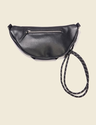 Sac banane simili cuir noir femme