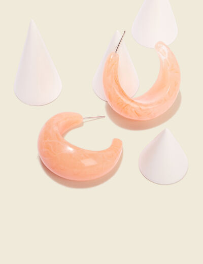 Boucles d'oreilles créoles orange clair femme