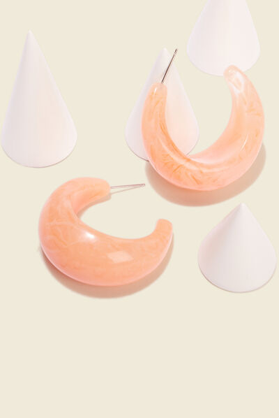 Boucles d'oreilles créoles orange clair femme