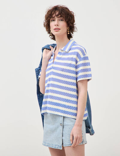 T-shirt manches courtes bleu ciel femme