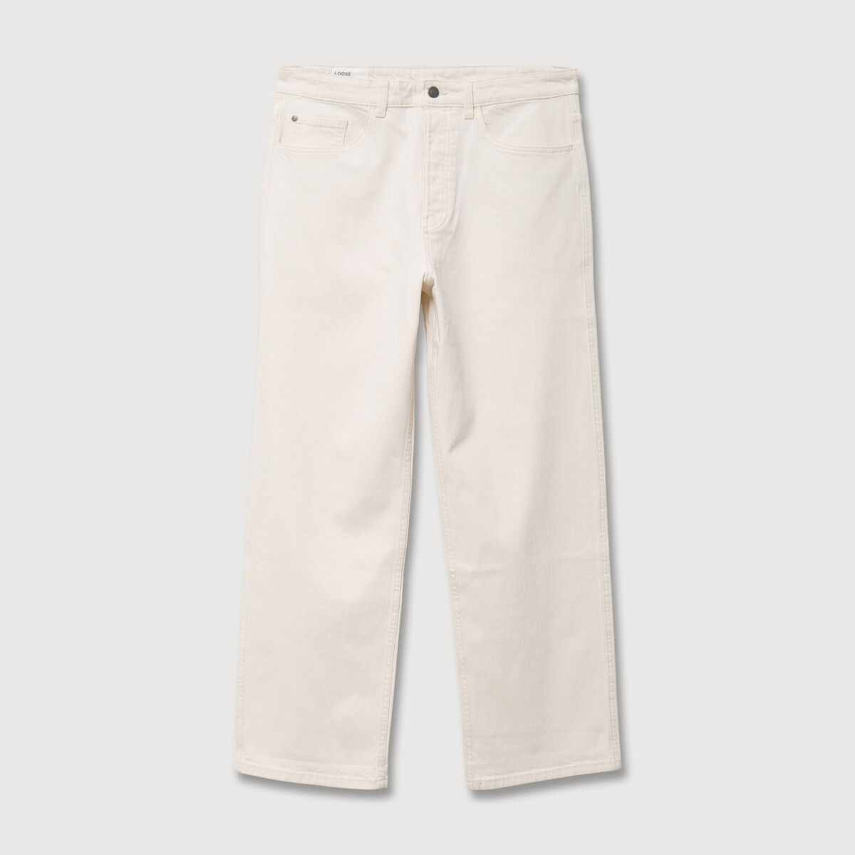 Jeans large 5 poches longueur 32 ecru homme