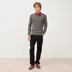 Pull manches longues vert fonc&eacute; homme