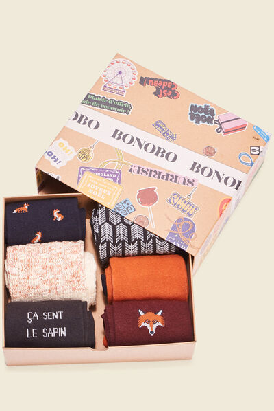 Lot 6 paires chaussettes multicolore homme